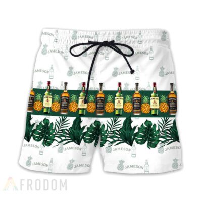 Tropical Pineapple Jameson Whiskey Hawaiian Shirt And Shorts Set 2