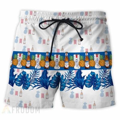 Tropical Pineapple Michelob ULTRA Hawaiian Shirt And Shorts Set 2