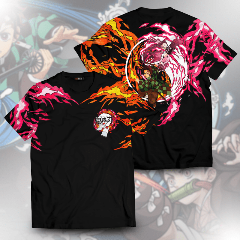 Yin Yang Tanjiro Nezuko Unisex T Shirt 1
