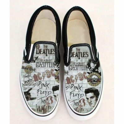 Acdc Pink Floyd The Beatles And Led Zeppelin The Band Rock Sneaker Gift For Fans Custom Shoes Slip On Shoes