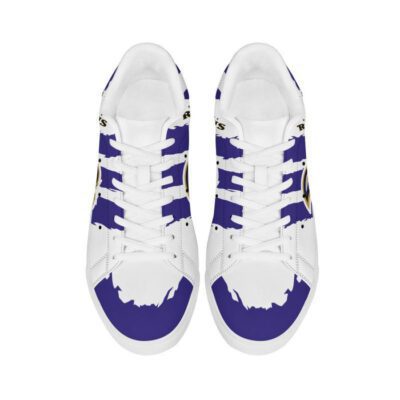 Baltimore Ravens Low Top Leather Stan Smith Shoes - White Sole SST1584 3 Baltimore Ravens Low Top Leather Skate Shoes Tennis Shoes Sneaker For Fans White Sole 3