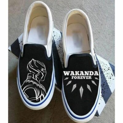 Black Panther Avengers Marvel Sneaker Gift For Fans Custom Shoes Slip On Shoes