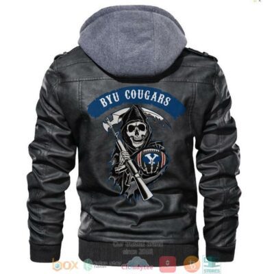 Byu Cougars NCAA Football Sons Of Anarchy Black Leather Jacket LJ0671