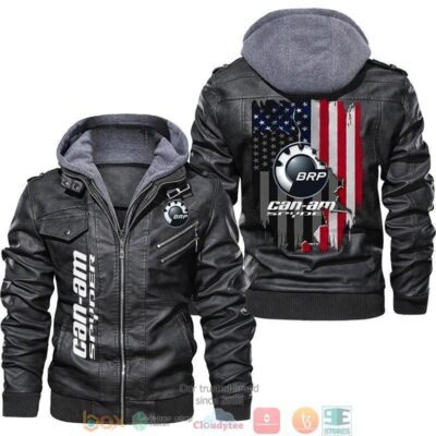Can Am US Flag Leather Jacket LJ0716