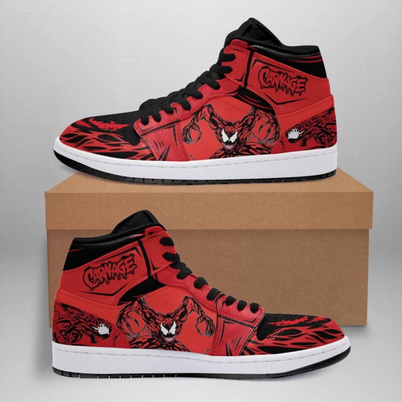Carnage Venom Air Jordan 1 High Top Sneakers Custom Shoes 1