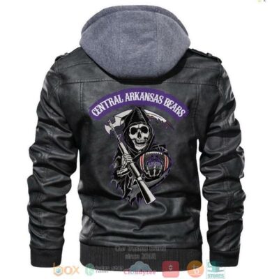 Central Arkansas Bears NCAA Football Black Motorcycle Men Art Leather Jacket LJ0768