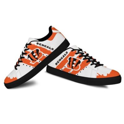 Cincinnati Bengals Low Top Leather Stan Smith Shoes - Black Sole SST1620 2 Sneaker For Fans - Black Sole
