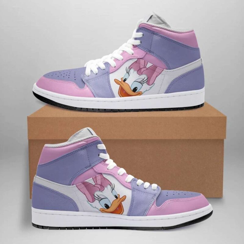 Daisy Duck Air Jordan 1 High Top Sneakers Custom Shoes For Fans 1