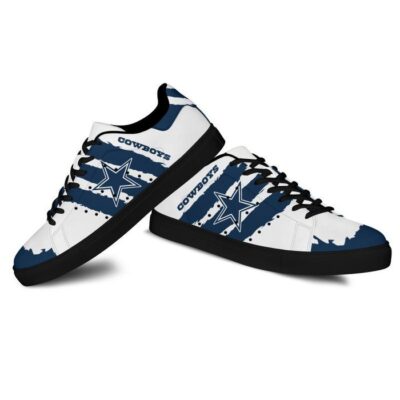 Dallas Cowboys Low Top Leather Stan Smith Shoes - Black Sole SST1634 2 Sneaker For Fans - Black Sole