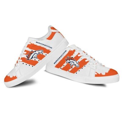 Denver Broncos Low Top Leather Stan Smith Shoes - White Sole SST1575 2 Sneaker For Fans - White Sole