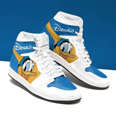 Donald Duck Air Jordan 1 High Top Sneakers Custom Shoes For Fans