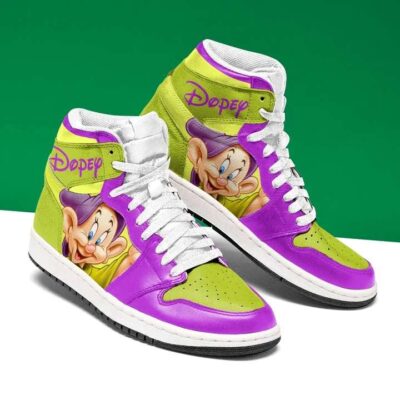 Dopey Dwarf Air Jordan 1 High Top Sneakers Custom Shoes For Fans