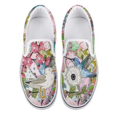 Flower Slip-On Shoes Low Top Sneaker For Fans