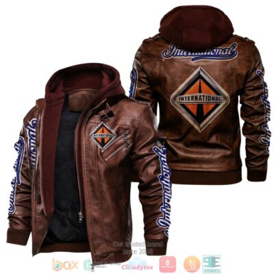 International Truck Logo Leather Jacket LJ1460