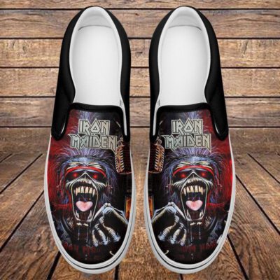 Iron Maiden Eddie Rock And Roll Art Sneaker Gift For Fans Custom Shoes Slip On Shoes