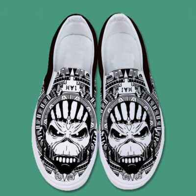 Iron Maiden Mayan Pattern Art Sneaker Gift For Fans Custom Shoes Slip On Shoes