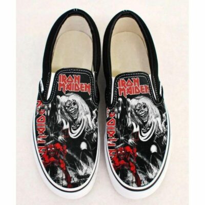 Iron Maiden Music Band Rock The Number Of The Beast Art Sneaker Gift For Fans Custom Shoes Slip On Shoes
