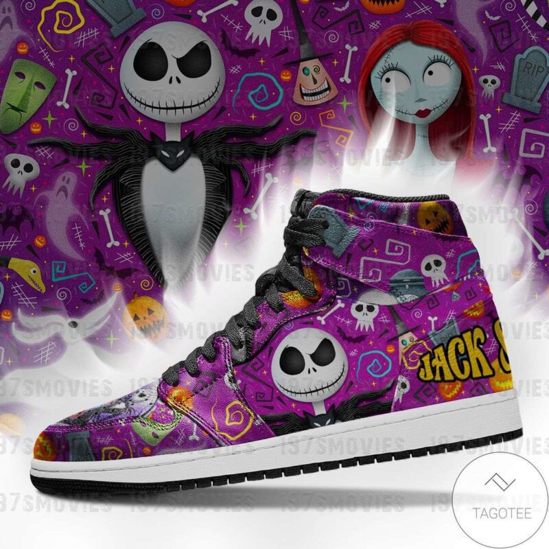 Jack Skellington Sally The Nightmare Before Christmas Air Jordan 1 High Top Sneakers Custom Shoes 1