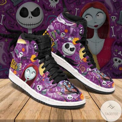 Jack Skellington Sally The Nightmare Before Christmas Air Jordan 1 High Top Sneakers Custom Shoes 2