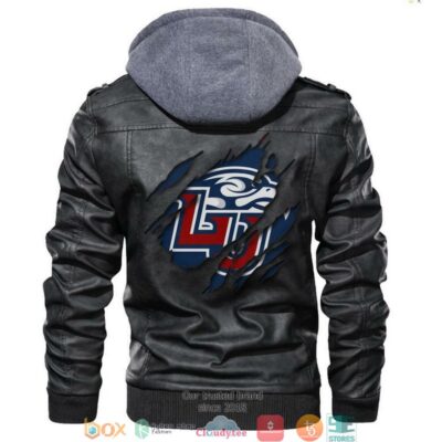 Liberty Flames NCAA Black Motorcycle Leather Jacket LJ1633
