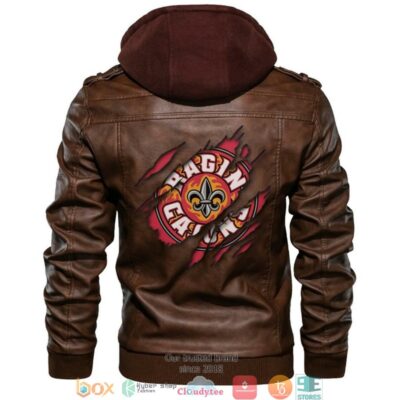 Louisiana Ragin' Cajuns NCAA Brown Motorcycle Leather Jacket LJ1673