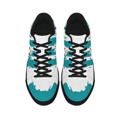 Miami Dolphins Low Top Leather Stan Smith Shoes - Black Sole SST1617 3 Miami Dolphins Low Top Leather Skate Shoes Tennis Shoes Sneaker For Fans Black Sole 3