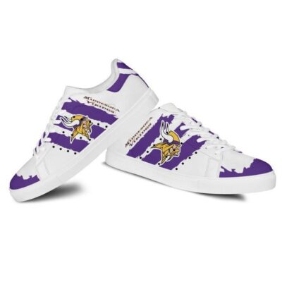 Minnesota Vikings Low Top Leather Stan Smith Shoes - White Sole SST1591 2 Sneaker For Fans - White Sole