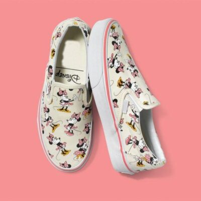 Minnie Mouse Disney Art Sneaker Gift For Fans Custom Shoes Slip On Shoes