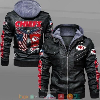 NFL Kansas City Chiefs Eagle American flag 2d Leather Jacket LJ2001