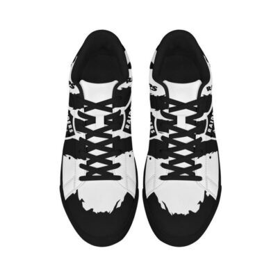 Oakland Raiders Low Top Leather Stan Smith Shoes - Black Sole SST1642 3 Oakland Raiders Low Top Leather Skate Shoes Tennis Shoes Sneaker For Fans Black Sole 3