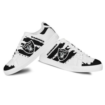 Oakland Raiders Low Top Leather Stan Smith Shoes - White Sole SST1593 2 Sneaker For Fans - White Sole