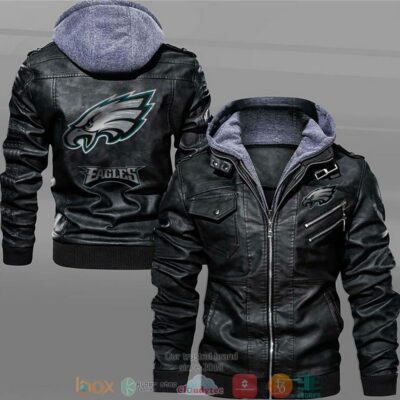 Philadelphia Eagles Black Brown Leather Jacket LJ2208
