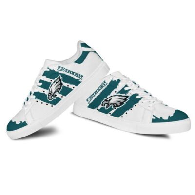 Philadelphia Eagles Low Top Leather Stan Smith Shoes - White Sole SST1569 2 Sneaker For Fans - White Sole