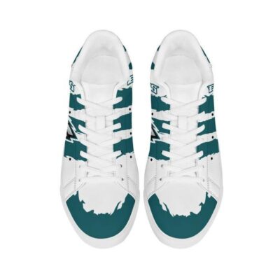 Philadelphia Eagles Low Top Leather Stan Smith Shoes - White Sole SST1569 3 Philadelphia Eagles Low Top Leather Skate Shoes Tennis Shoes Sneaker For Fans White Sole 3