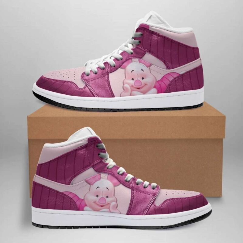 Piglet Winnie The Pooh Air Jordan 1 High Top Sneakers Custom Shoes For Fans 1