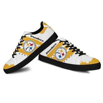 Pittsburgh Steelers Low Top Leather Stan Smith Shoes - Black Sole SST1637 2 Sneaker For Fans - Black Sole