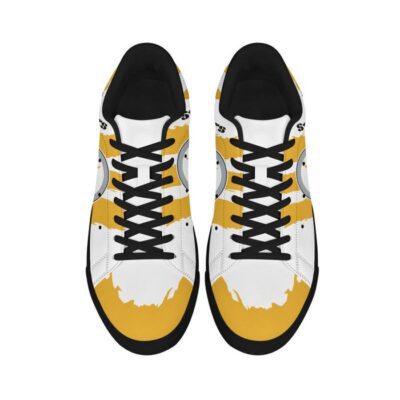 Pittsburgh Steelers Low Top Leather Stan Smith Shoes - Black Sole SST1637 3 Pittsburgh Steelers Low Top Leather Skate Shoes Tennis Shoes Sneaker For Fans Black Sole 3