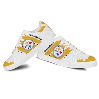 Pittsburgh Steelers Low Top Leather Stan Smith Shoes - White Sole SST1588 2 Sneaker For Fans - White Sole
