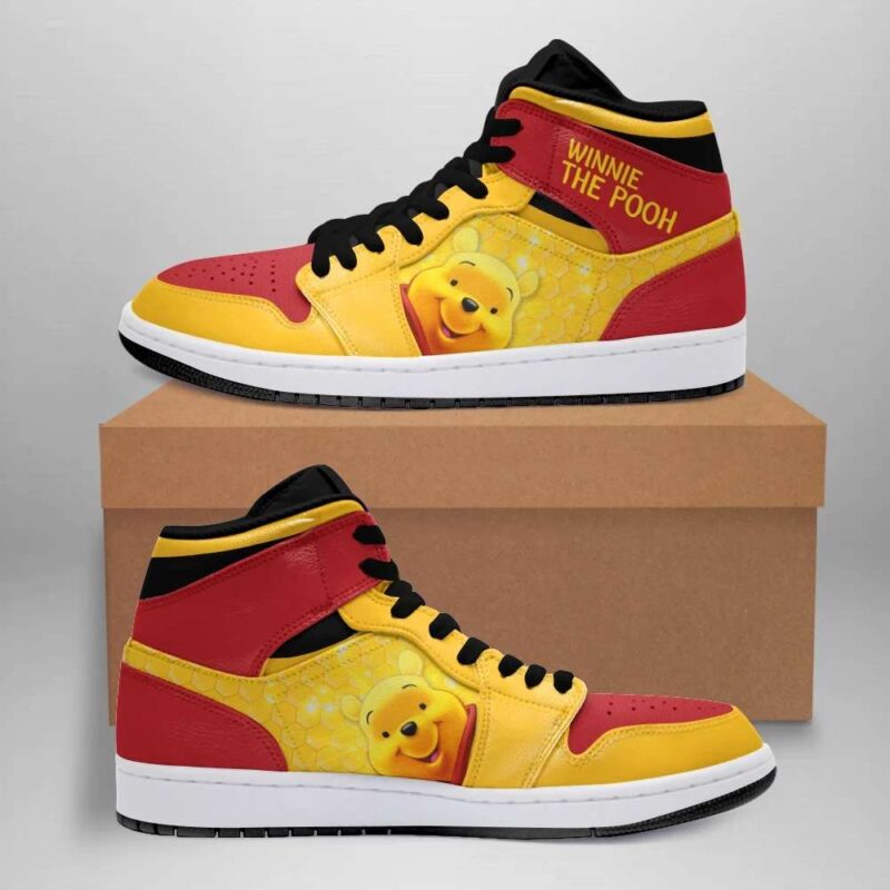 Pooh Bear Winnie The Pooh Air Jordan 1 High Top Sneakers Custom Shoes For Fans 1
