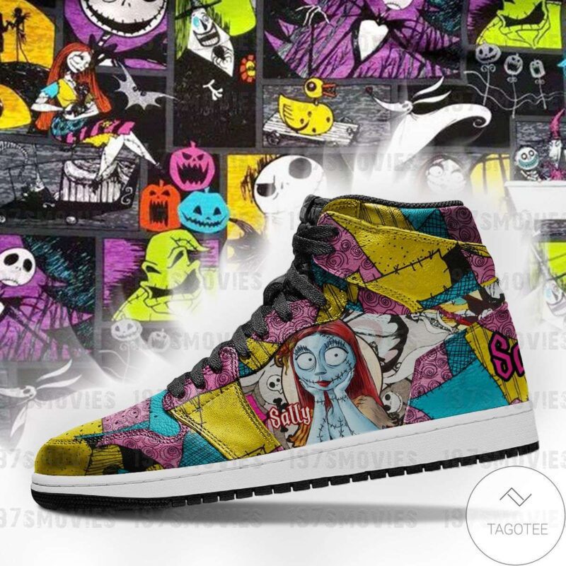 Sally Jack Skellington The Nightmare Before Christmas Air Jordan 1 High Top Sneakers Custom Shoes 1