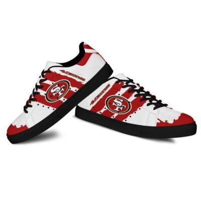San Francisco 49ers Low Top Leather Stan Smith Shoes - Black Sole SST1615 2 Sneaker For Fans - Black Sole