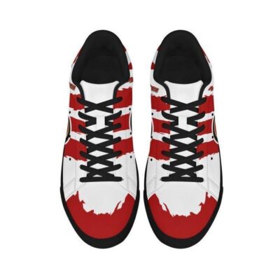 San Francisco 49ers Low Top Leather Stan Smith Shoes - Black Sole SST1615 3 San Francisco 49ers Low Top Leather Skate Shoes Tennis Shoes Sneaker For Fans Black Sole 3