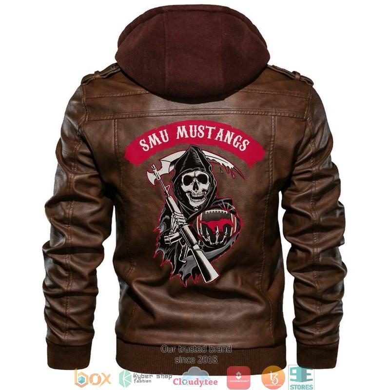 Smu-Mustangs-NCAA-Football-Sons-Of-Anarchy-Brown-Motorcycle-Leather-Jacket-LJ2413 Smu Mustangs NCAA Football Sons Of Anarchy Brown Motorcycle Leather Jacket LJ2413