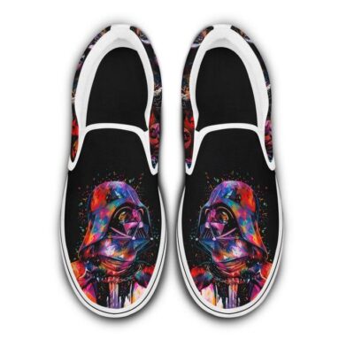 Star Wars Darth Vader Purple Black Bling Patterns Disney Graphic Cartoon Unisex Slip On Low Top Canvas Shoes 5