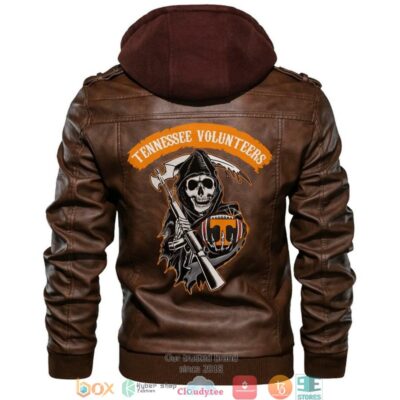 Tennessee Volunteers NCAA Football Sons Of Anarchy Brown Motorcycle Leather Jacket LJ2610