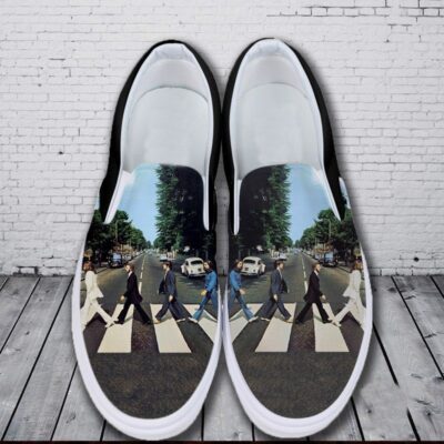 The Beatles Music Band Abbey Road Art Sneaker Gift For Fans Custom Shoes Slip On Shoes