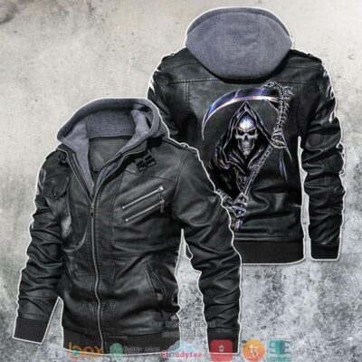 The Dead Grim Reaper Faith Or Fear Motorcycle Rider Leather Jacket LJ2635