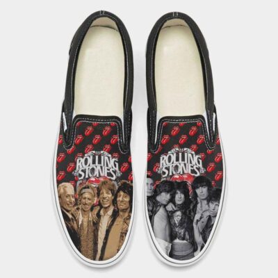 The Rolling Stone Music Band Art Sneaker Gift For Fans Custom Shoes Slip On Shoes