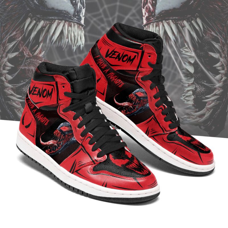 Venom I Have A Parasite Red And Black Air Jordan 1 High Top Sneakers Custom Shoes 1