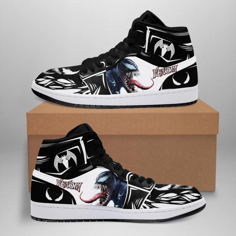 Venom Symbols Venom Movie Air Jordan 1 High Top Sneakers Custom Shoes 1
